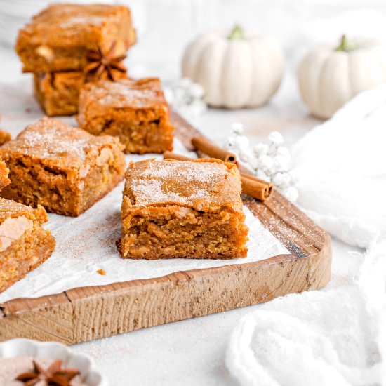 Pumpkin White Chocolate Blondies