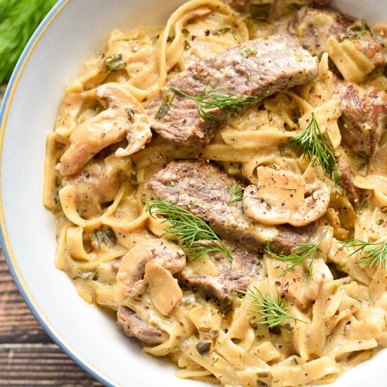 One-Pot Gluten-Free Beef Stroganoff