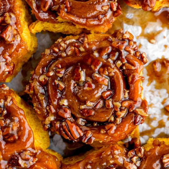 Spiced Pumpkin Pecan Sticky Buns