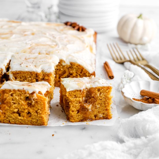 Pumpkin Caramel Poke Cake