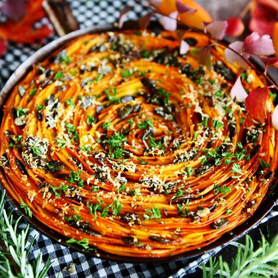 Roasted Spiral Pumpkin with Rosemar