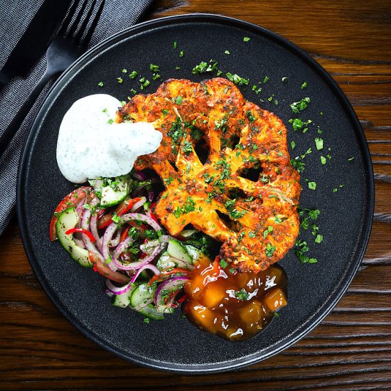 Roasted Tandoori Cauliflower Steaks