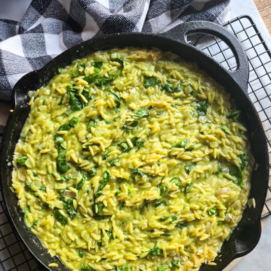 Creamy One Pot Pesto Orzo