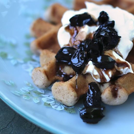 Walnut Belgian Waffles with Rum