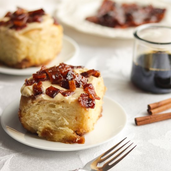 Maple Bacon Cinnamon Rolls