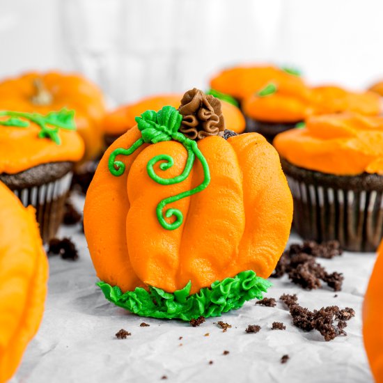 Chocolate Pumpkin Cupcakes