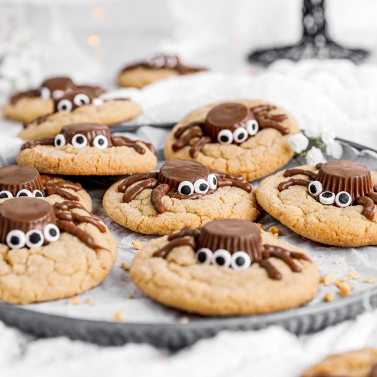 Peanut Butter Cup Spider Cookies