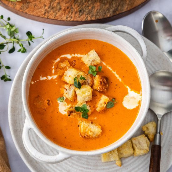 Roasted Red Pepper Gouda Soup