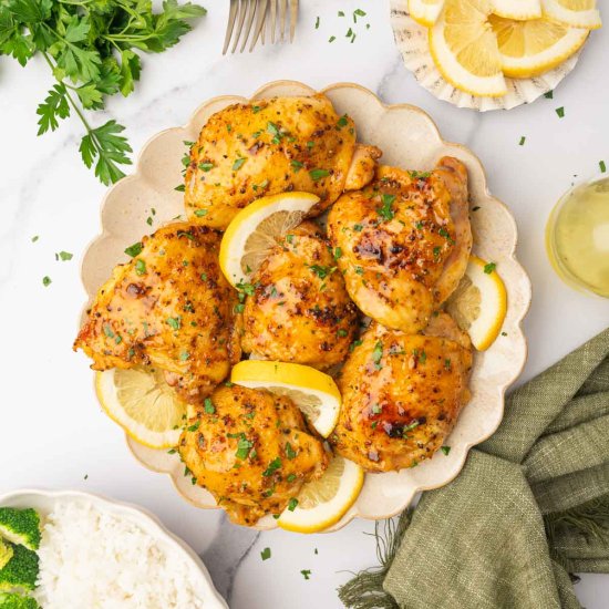 Baked Lemon Pepper Chicken Thighs