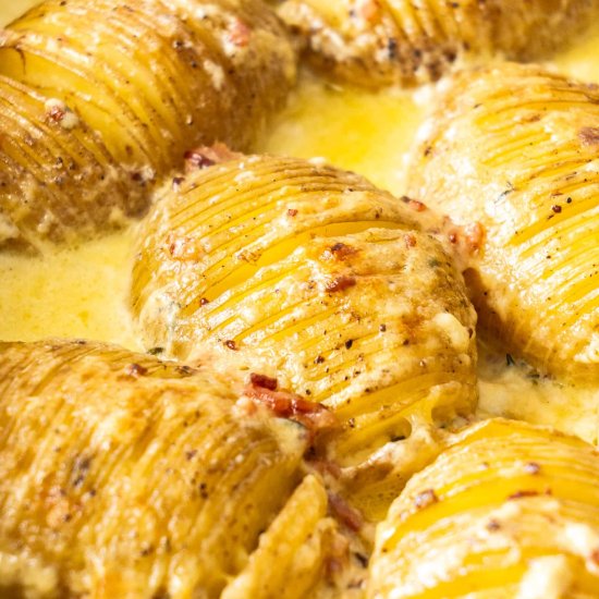 Hasselback Potato Gratin