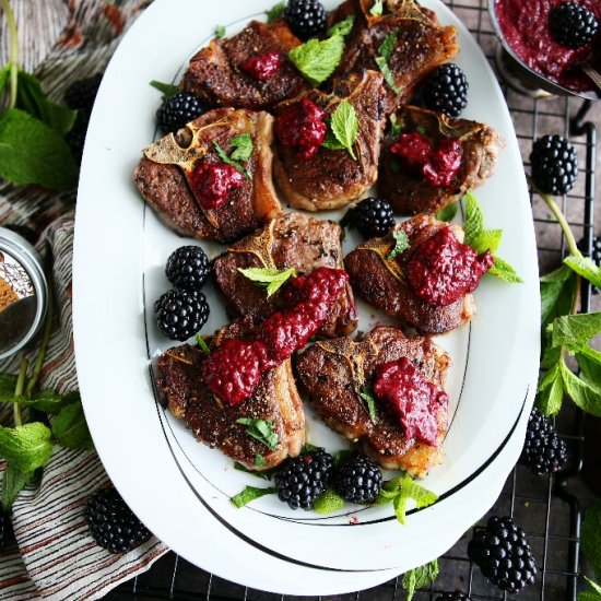 Lamb Chops With Blackberry Port Sau