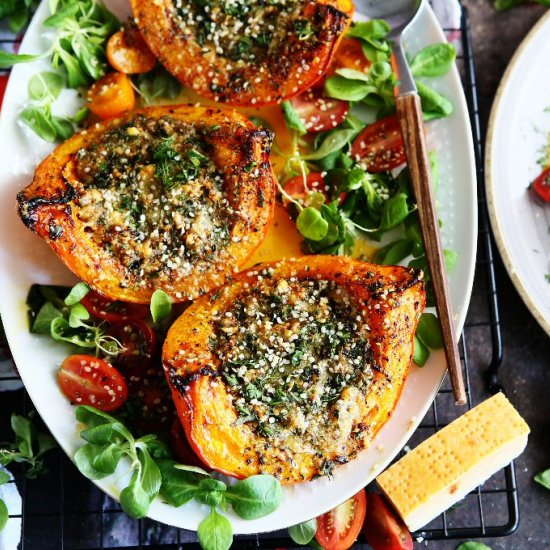 Pumpkin with Parmesan-Hemp Crust