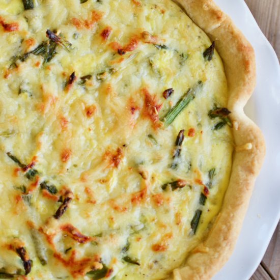 Easy Ham & Asparagus Quiche