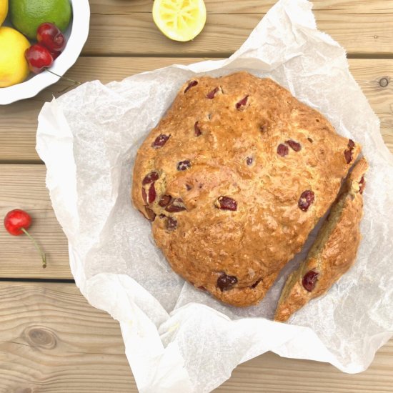 Cherry & Lemon Spelt Soda Bread