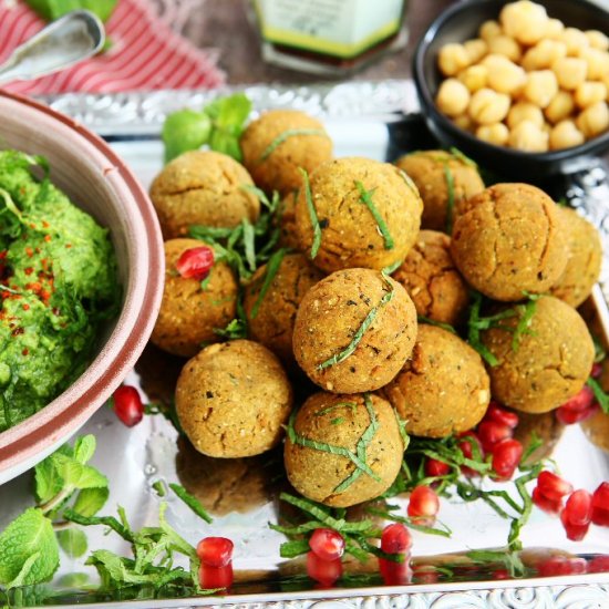 Falafel with Green Pea Hummus