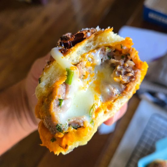 Cheesy Stuffed Meatball Sliders