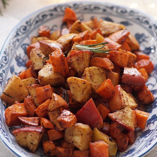 Roasted Sweet Potatoes and Apples