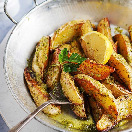 Lemony Roasted Greek Potatoes