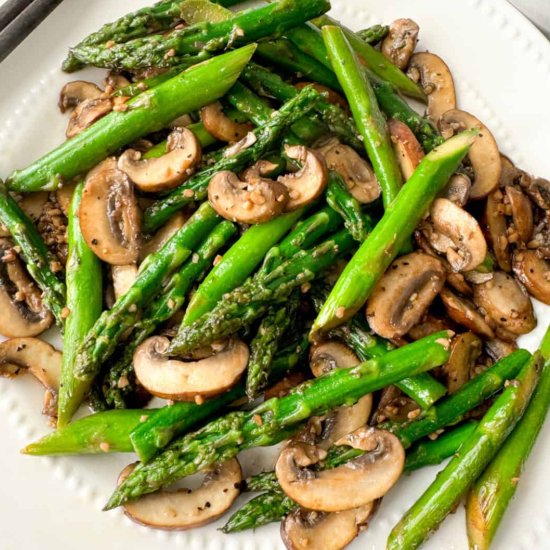 Sautéed Asparagus and Mushrooms