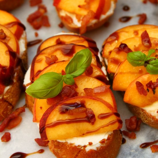 Peach Crostini with Ricotta