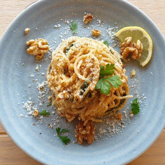 Lemon-Spinach Spaghetti