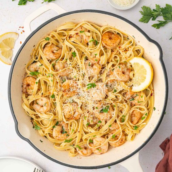 Shrimp Scampi Fettuccine Pasta