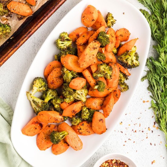 Roasted Broccoli and Carrots