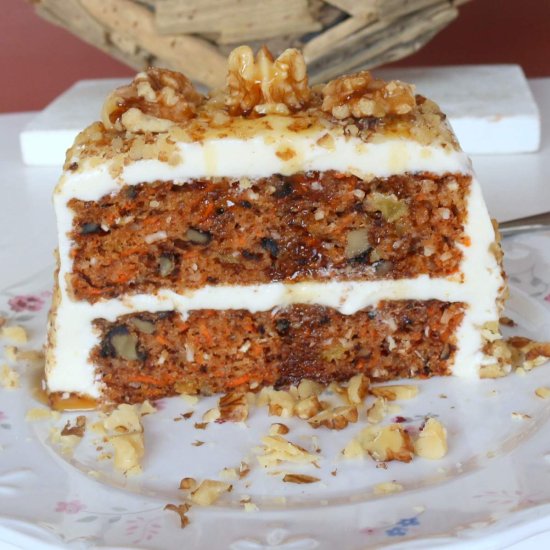 Big Carrot Walnut Ginger Cake