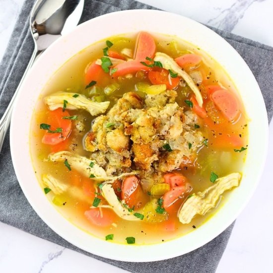 Leftover Turkey and Stuffing Soup