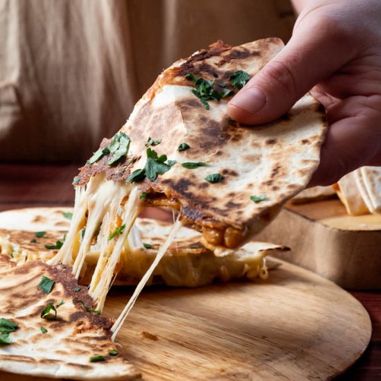 Cheesy Baked Bean Quesadillas