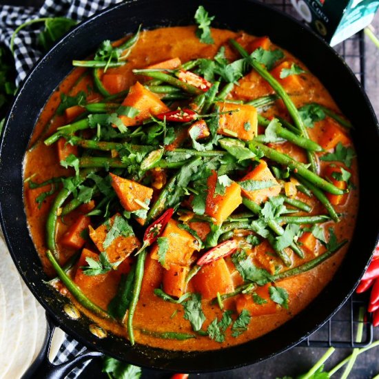 Sweet Potato Curry with Green Beans