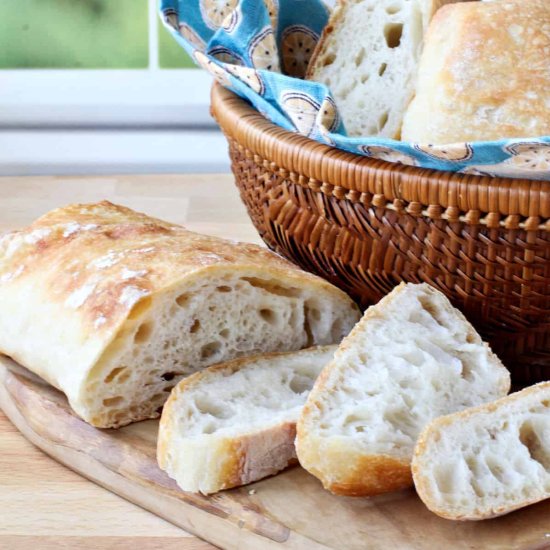 No Knead Ciabatta Bread