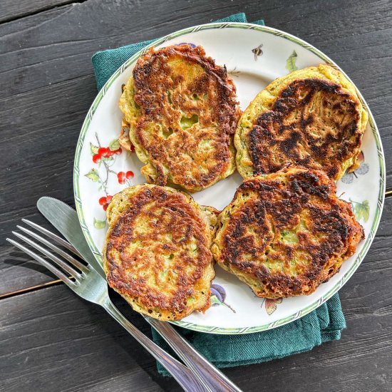 Courgette and parmesan pancakes