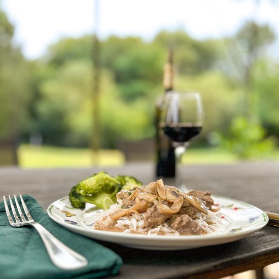 Beef stroganoff