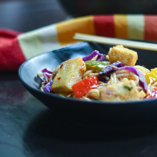 Healthy GF Asian Tofu Noodles