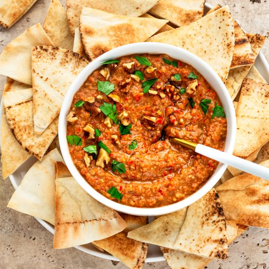 Mhammara (Roasted Red Pepper Dip)