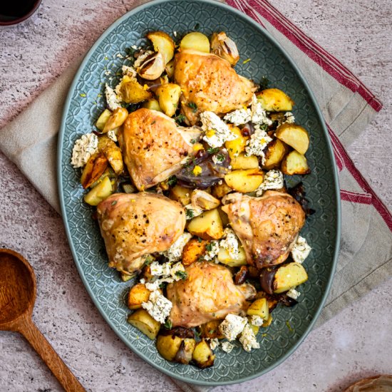 Roast Chicken with Feta and Harissa