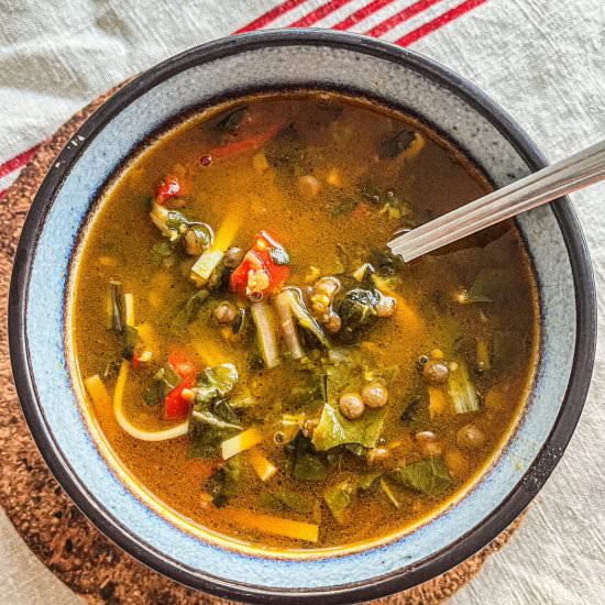 German Lentil & Swiss Chard Soup