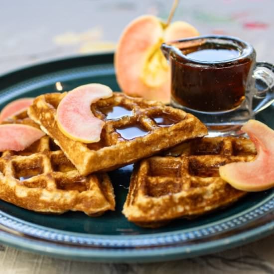 Pink Applesauce Waffles