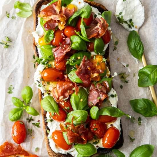 Slow Roasted Tomato Bruschetta