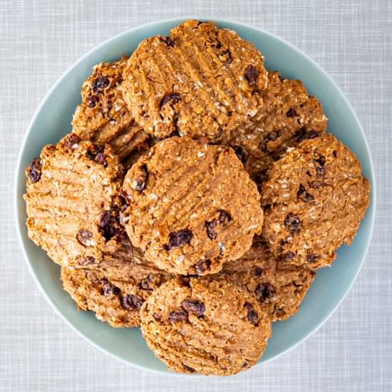 Chewy Almond Butter Oatmeal Cookies