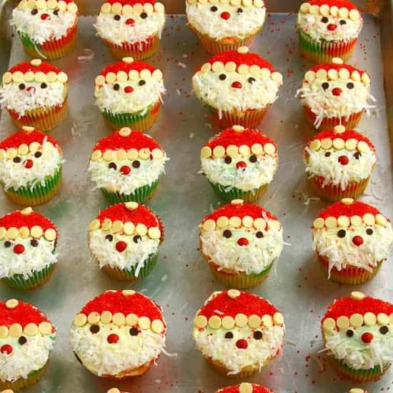 Easy Santa Cupcakes