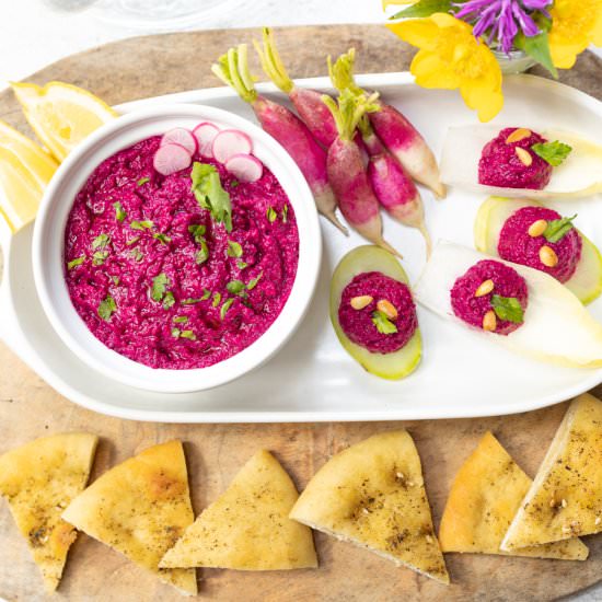 Beet dip + Za’atar Flatbreads