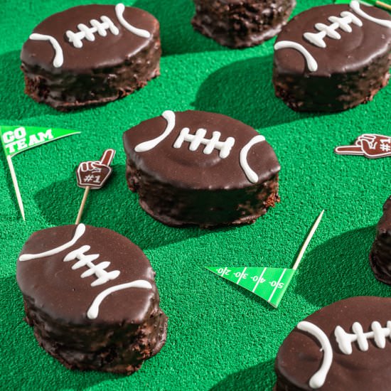 Mini Cream-Filled Football Cakes