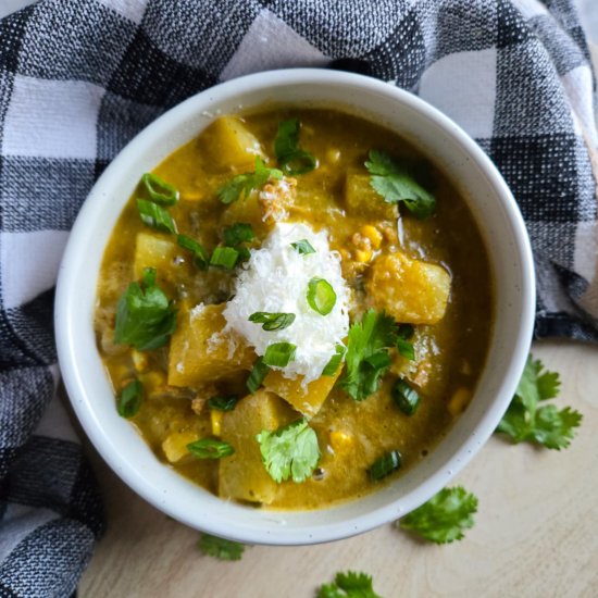 Tater Soup with Poblano Cream