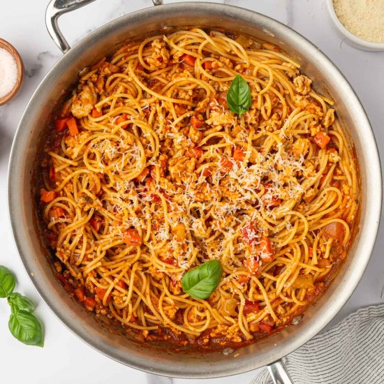 Ground Chicken Spaghetti