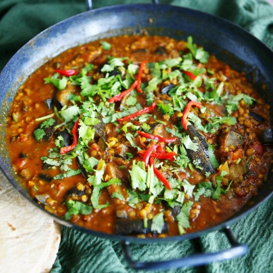 Aubergine Dhansak