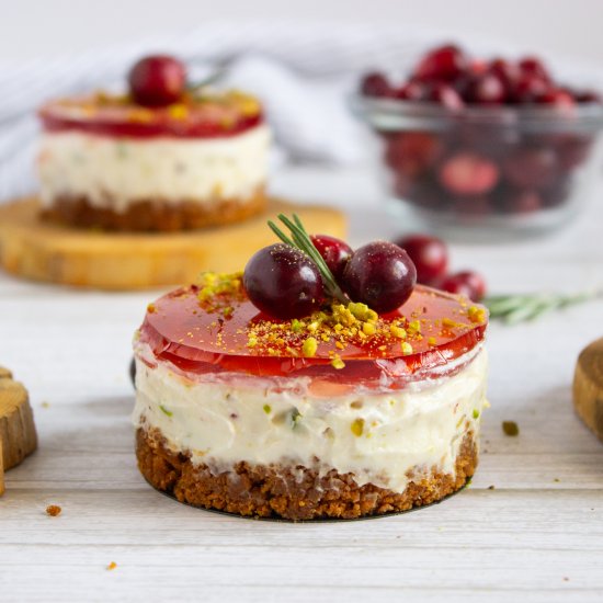 Pistachio Cranberry Cheesecake