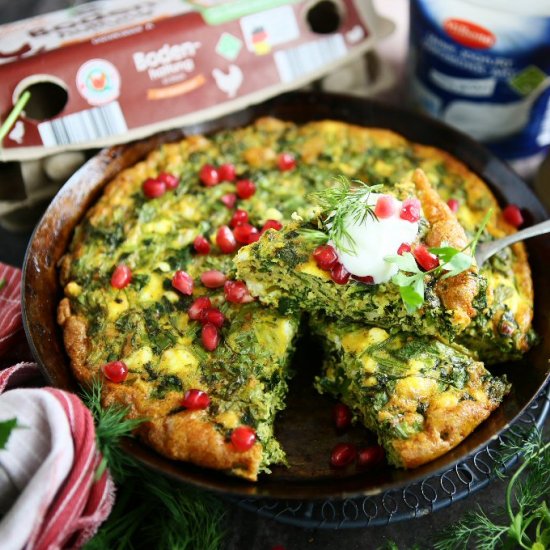 Coriander and Feta Frittata