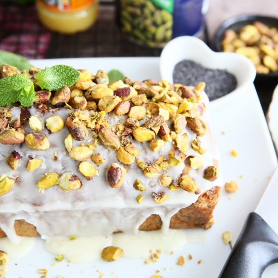 Poppy Seed Cake with Pistachios